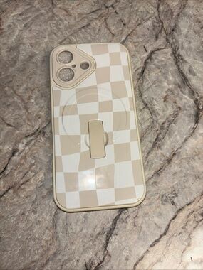 Velvet Caviar iPhone 11 12 Case Nude Vibe Checker Checkered MagSafe Stand Grip